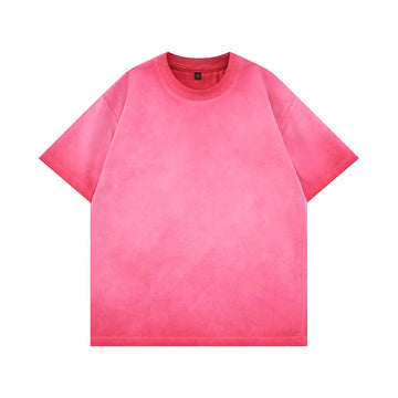 Riolio Mens Gradient Washed Loose Crew Neck Tee Streetwear Vintage Distressed Oversized Tshirt man Casual Fashion Trendy Basic Top 2025